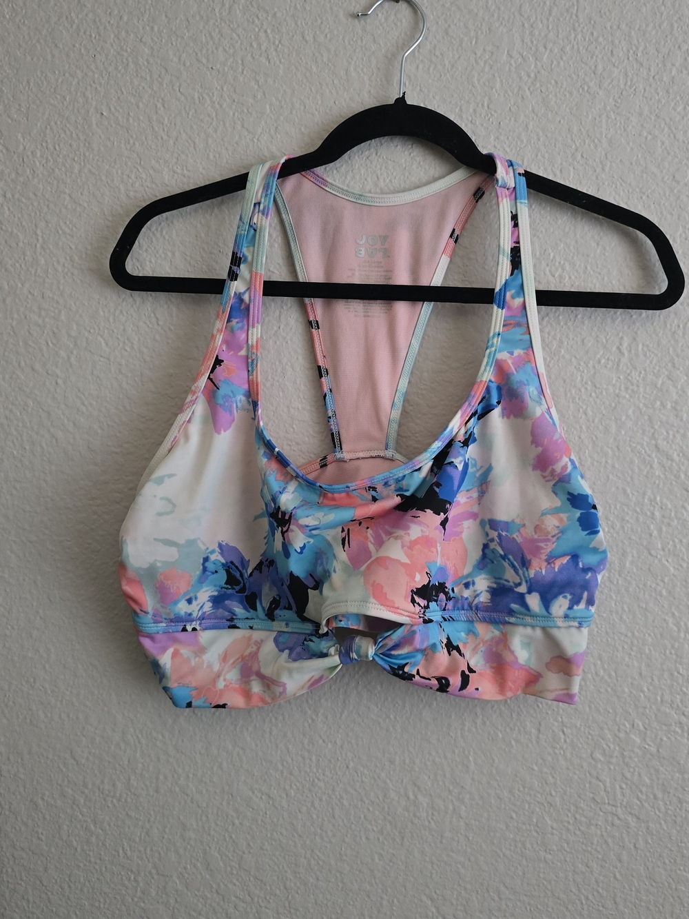 JoyLab Floral Racerback Sports Bra - Pink, Blue, White